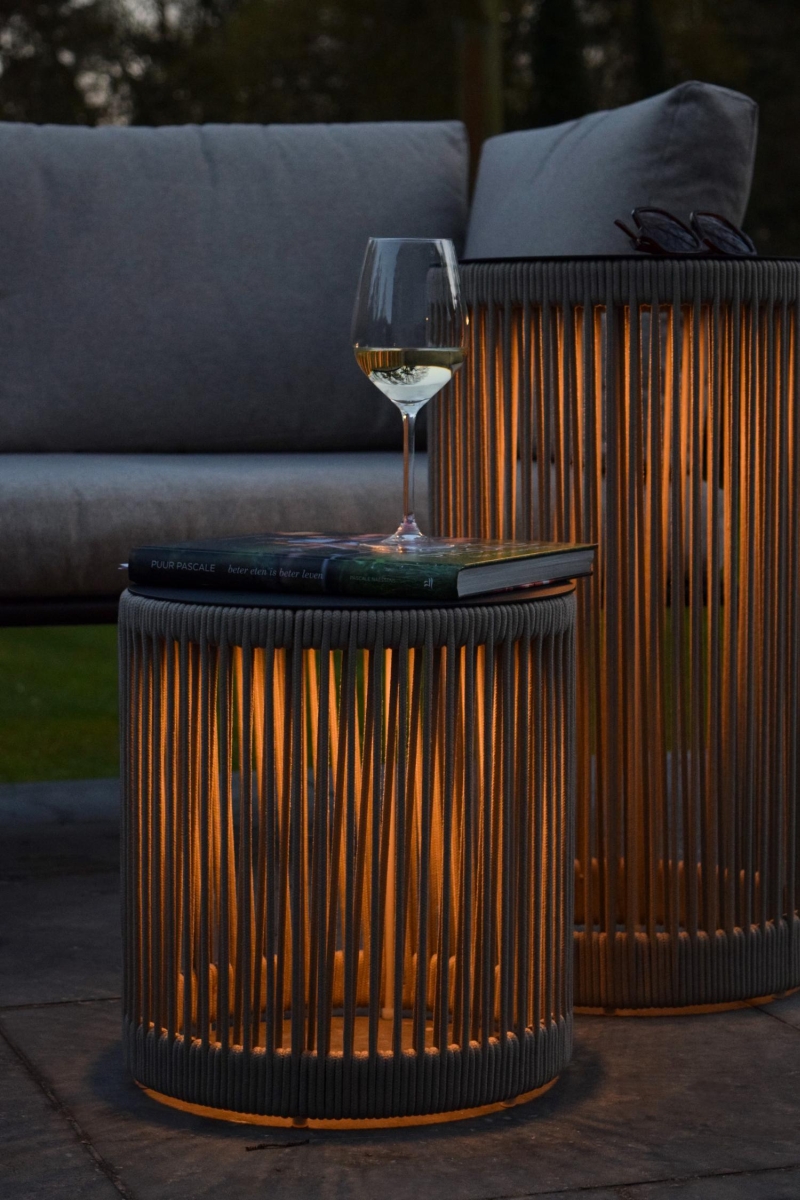 Lucide PINGI - Dobíjacia stojanová lampa Vnútorná/Vonkajšia - Batéria/batérie - Ø 30,5 cm - Rozm. - 1x3W 3000K - IP44 - Taupe